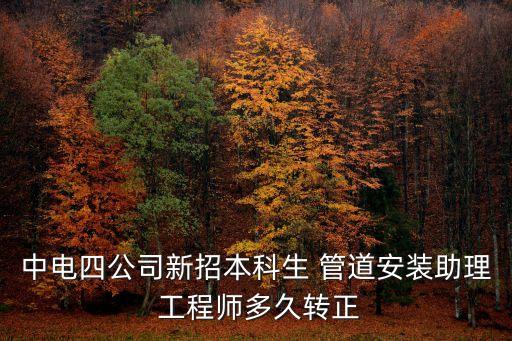 中電四公司新招本科生 管道安裝助理 工程師多久轉正