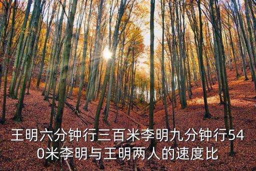 王明六分鐘行三百米李明九分鐘行540米李明與王明兩人的速度比