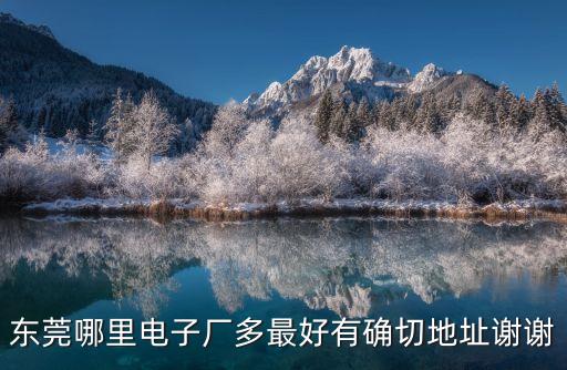 東莞哪里電子廠多最好有確切地址謝謝