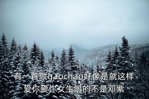 就這樣愛你，有一首歌gaochao好像是就這樣愛你愛你女生唱的不是鄧紫