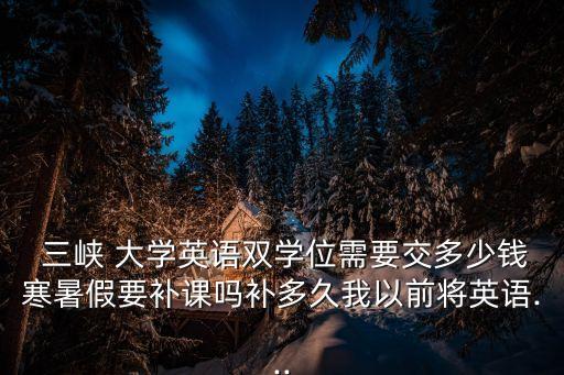 三峽大學(xué)財(cái)務(wù)處,英語(yǔ)雙學(xué)位需要交多少錢?三峽大學(xué)學(xué)生:沒問題