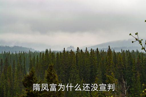 隋鳳富,為什么還沒宣判呢!