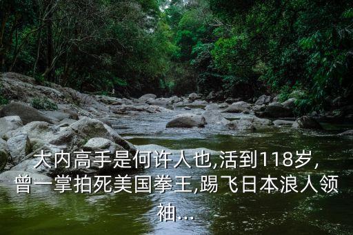大內高手是何許人也,活到118歲,曾一掌拍死美國拳王,踢飛日本浪人領袖...