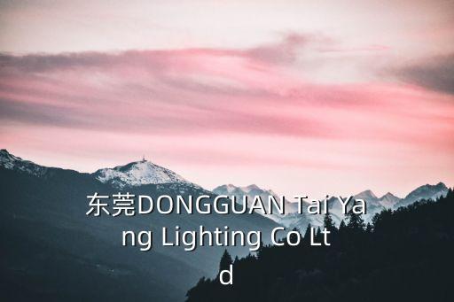 東莞DONGGUAN Tai Yang Lighting Co Ltd