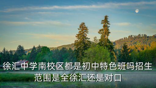 徐匯中學南校區都是初中特色班嗎招生范圍是全徐匯還是對口