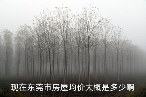 現(xiàn)在東莞市房屋均價大概是多少啊