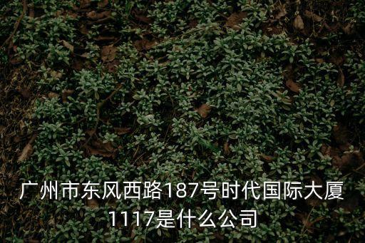 廣州市東風西路187號時代國際大廈1117是什么公司