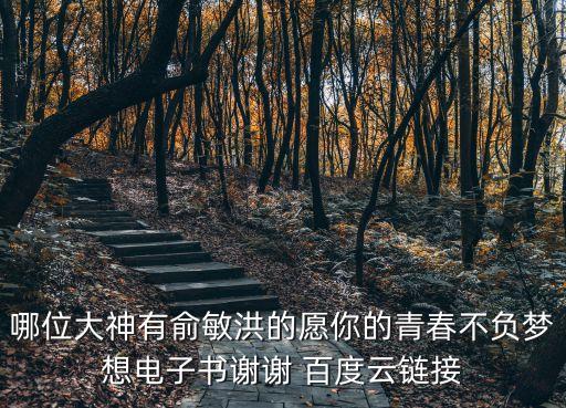 愿你的青春不負夢想，哪位大神有俞敏洪的愿你的青春不負夢想電子書謝謝 百度云鏈接