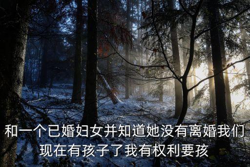 和一個(gè)已婚婦女并知道她沒有離婚我們現(xiàn)在有孩子了我有權(quán)利要孩