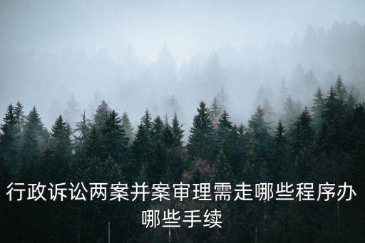 行政訴訟兩案并案審理需走哪些程序辦哪些手續
