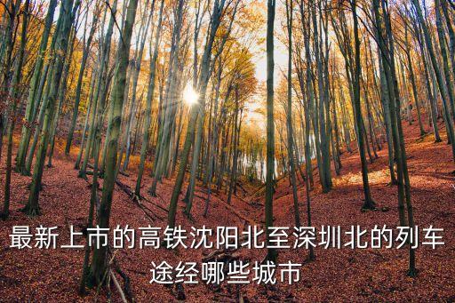 最新上市的高鐵沈陽北至深圳北的列車途經哪些城市