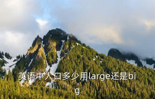 人口英文，英語(yǔ)中人口多少用large還是big