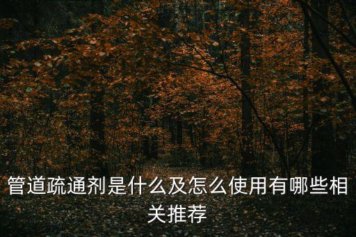 管道疏通劑是什么及怎么使用有哪些相關(guān)推薦