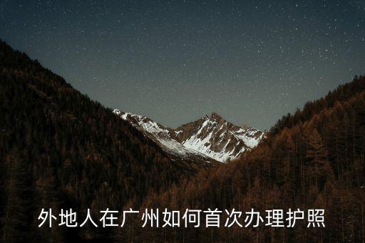 廣州市護照辦理流程2016，外地人在廣州如何首次辦理護照