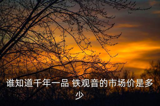 誰(shuí)知道千年一品 鐵觀音的市場(chǎng)價(jià)是多少