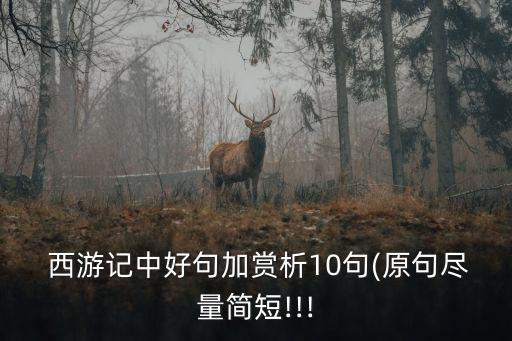 西游記中好句加賞析10句(原句盡量簡短!!!