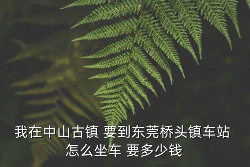 我在中山古鎮(zhèn) 要到東莞橋頭鎮(zhèn)車站 怎么坐車 要多少錢