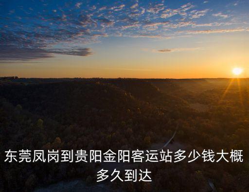 東莞鳳崗到貴陽(yáng)金陽(yáng)客運(yùn)站多少錢(qián)大概多久到達(dá)