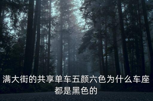 滿大街的共享單車五顏六色為什么車座都是黑色的