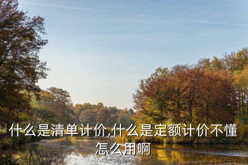 什么是清單計(jì)價(jià),什么是定額計(jì)價(jià)不懂怎么用啊