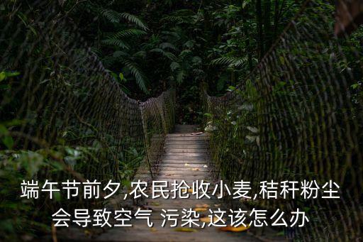 端午節前夕,農民搶收小麥,秸稈粉塵會導致空氣 污染,這該怎么辦