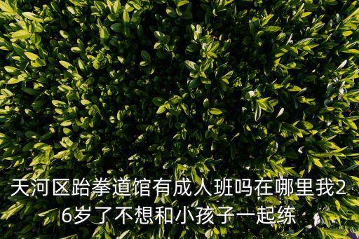 天河區跆拳道館有成人班嗎在哪里我26歲了不想和小孩子一起練