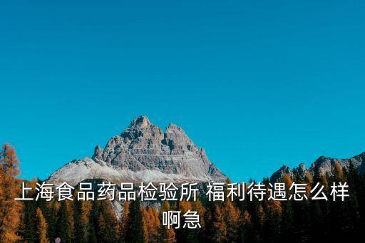 上海食品藥品檢驗所 福利待遇怎么樣啊急