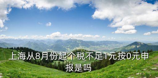 上海從8月份起個稅不足1元按0元申報是嗎
