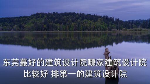 東莞蕞好的建筑設計院哪家建筑設計院比較好 排第一的建筑設計院