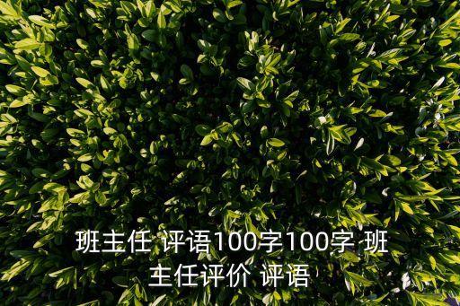 班主任鑒定評語