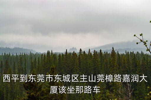 西平到東莞市東城區(qū)主山莞樟路嘉潤(rùn)大廈該坐那路車