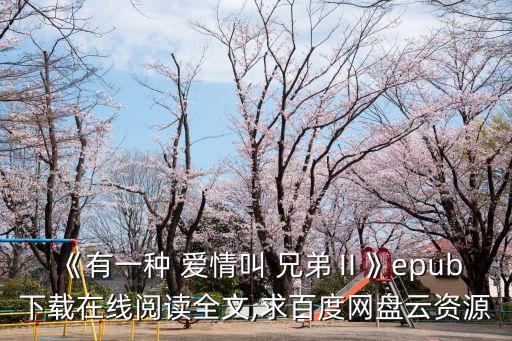 《有一種 愛情叫 兄弟Ⅱ》epub下載在線閱讀全文,求百度網(wǎng)盤云資源