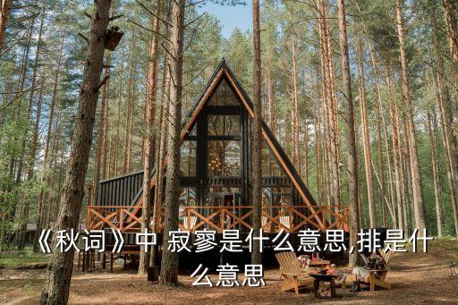 《秋詞》中 寂寥是什么意思,排是什么意思