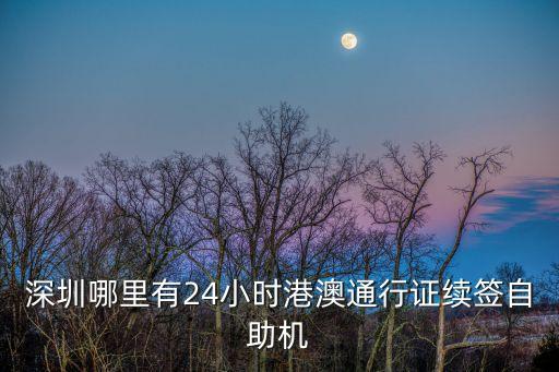 深圳哪里有24小時港澳通行證續簽自助機