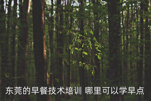 東莞的早餐技術培訓 哪里可以學早點
