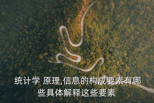  統(tǒng)計學 原理,信息的構成要素有哪些具體解釋這些要素