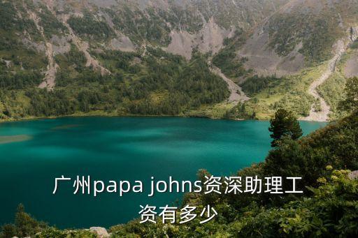 廣州papa johns資深助理工資有多少