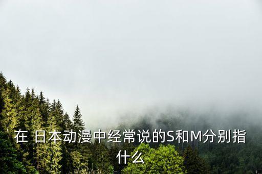 在 日本動漫中經常說的S和M分別指什么