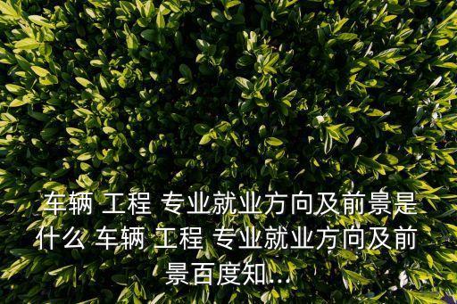  車輛 工程 專業(yè)就業(yè)方向及前景是什么 車輛 工程 專業(yè)就業(yè)方向及前景百度知...