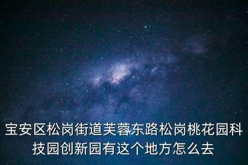 寶安區松崗街道芙蓉東路松崗桃花園科技園創新園有這個地方怎么去