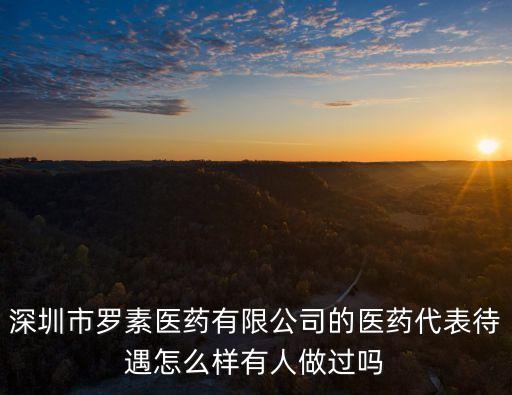 深圳羅素制藥，深圳市羅素醫(yī)藥有限公司的醫(yī)藥代表待遇怎么樣有人做過(guò)嗎