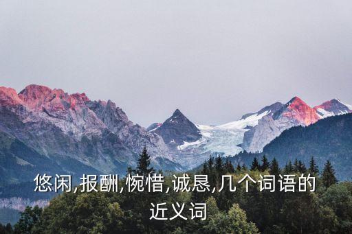 悠閑,報(bào)酬,惋惜,誠懇,幾個(gè)詞語的 近義詞