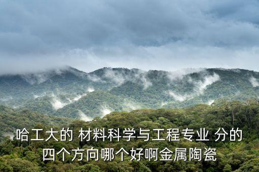哈工大的 材料科學與工程專業 分的四個方向哪個好啊金屬陶瓷