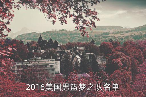 2016美國男籃夢之隊名單