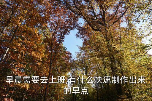 早晨需要去上班,有什么快速制作出來的早點(diǎn)
