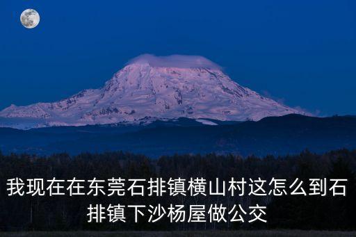 我現(xiàn)在在東莞石排鎮(zhèn)橫山村這怎么到石排鎮(zhèn)下沙楊屋做公交