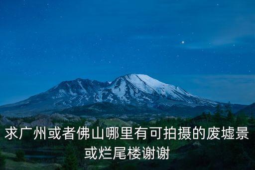 廣州紅路水庫爛尾樓，佛山現有的爛尾樓