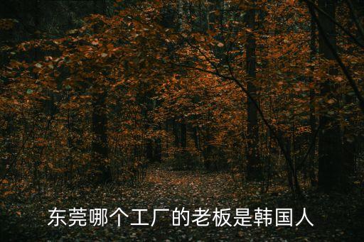 東莞哪個工廠的老板是韓國人