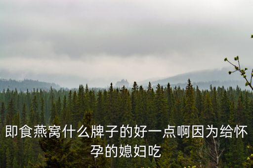 即食燕窩什么牌子的好一點啊因為給懷孕的媳婦吃