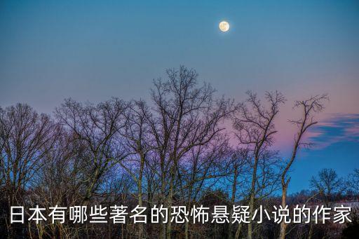 日本有哪些著名的恐怖懸疑小說的作家